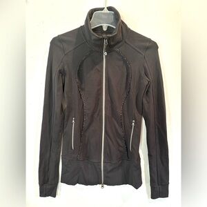 LULULEMON Sz 4 Black Ruffle Detail Athletic Jacket